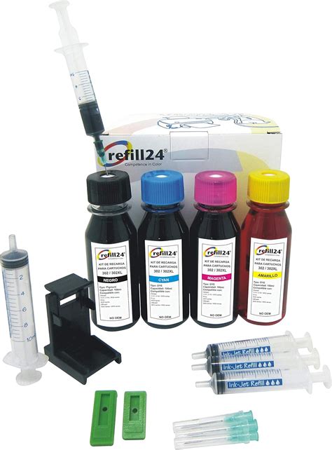 Ink Cartridge Refill Kit for HP 302/302 XL with High Quality Black and ...