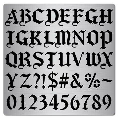 Buy GORGECRAFT 6.3 Inch Metal Gothic Font Lettering Stencil Stainless ...