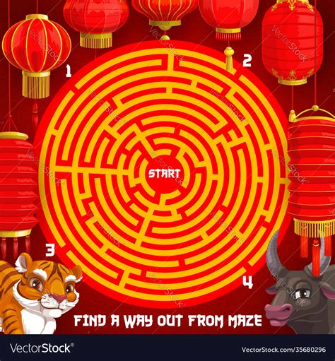 New year puzzle riddle holiday maze for kids Vector Image