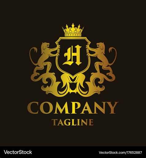 Luxury letter h logo Royalty Free Vector Image