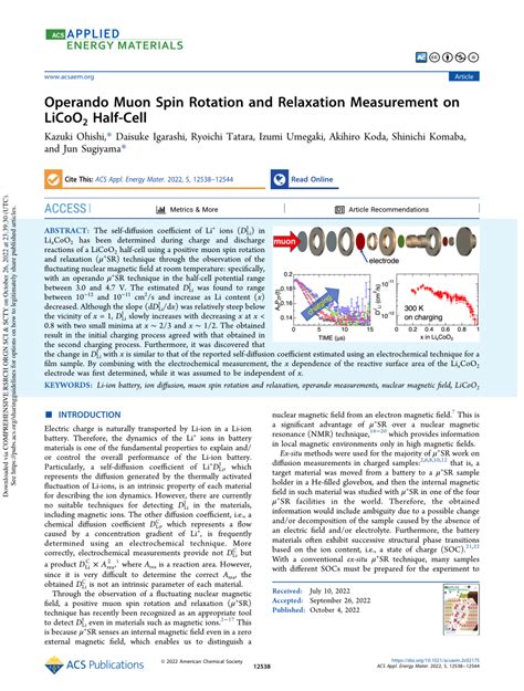 (PDF) Operando Muon Spin Rotation and Relaxation Measurement on LiCoO2 ...