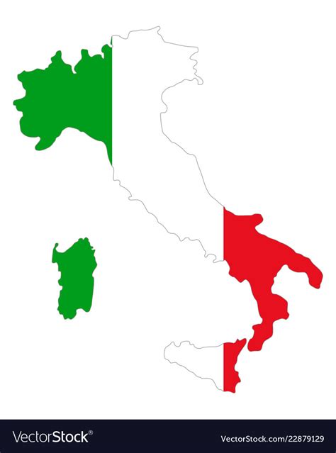 Map and flag of italy Royalty Free Vector Image