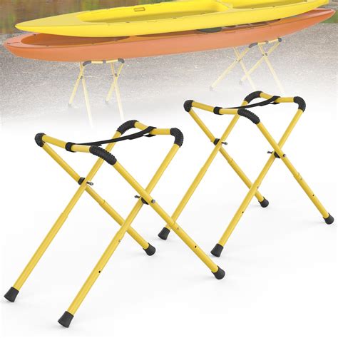 Snapklik.com : 2 PACK Foldable Kayak Stand, Aluminum & Portable Racks ...