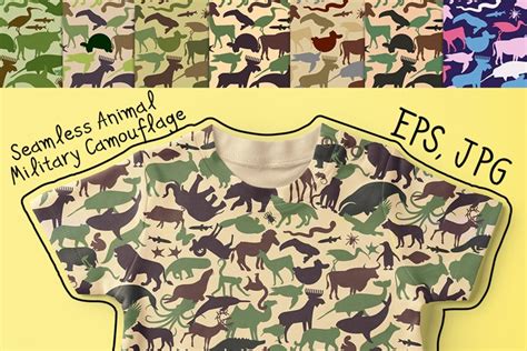 Camouflage Pattern with Animals