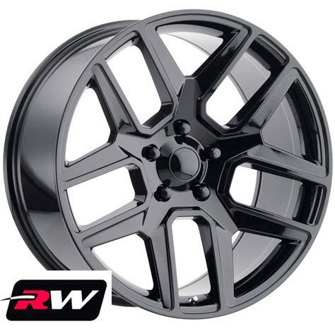 22" inch 22 x10" Ram 1500 2019 OE Replica Wheels Gloss Black Rims 5 Lug ...