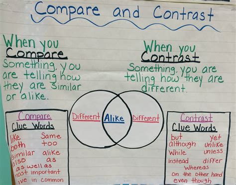 Compare And Contrast Chart Template