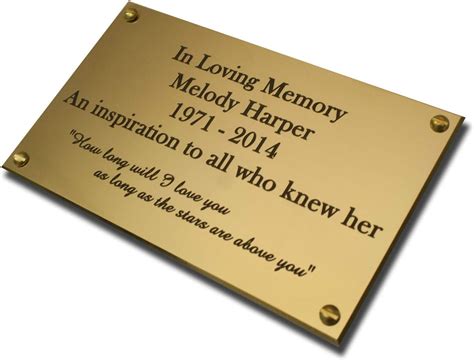 8" x 3" Rectangular solid brass engraved nameplate. Personalised ...