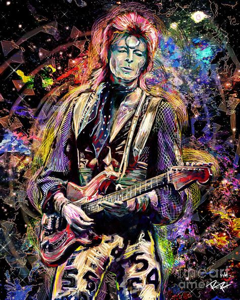 David Bowie Art Mixed Media by Ryan Rock Artist - Pixels