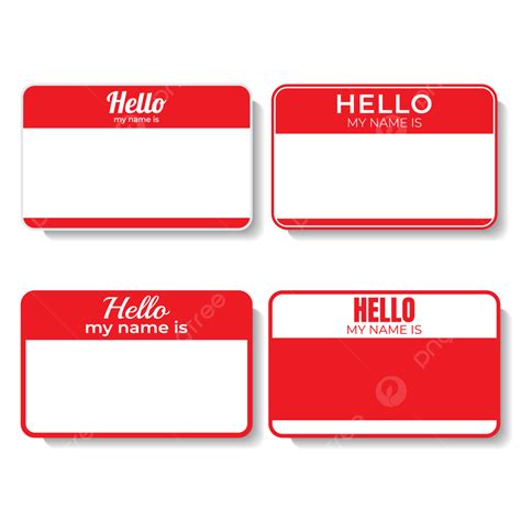 Hello My Name Is Tag Set Label Sticker, Hello Clipart, Tag Clipart ...