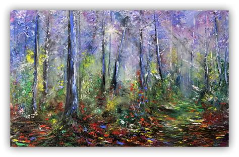 Colorful Forest Art Original Inspiration Oil Painting | Etsy