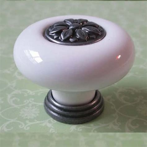 Porcelain Dresser Knobs Bronze Drawer Knob Pulls Handles White Ceramic ...