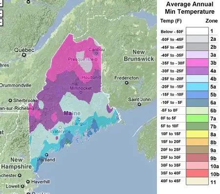 Maine Planting Zones Map