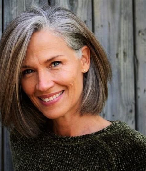 18+ Casual Medium Length Hairstyles For Women Over 50 Gray