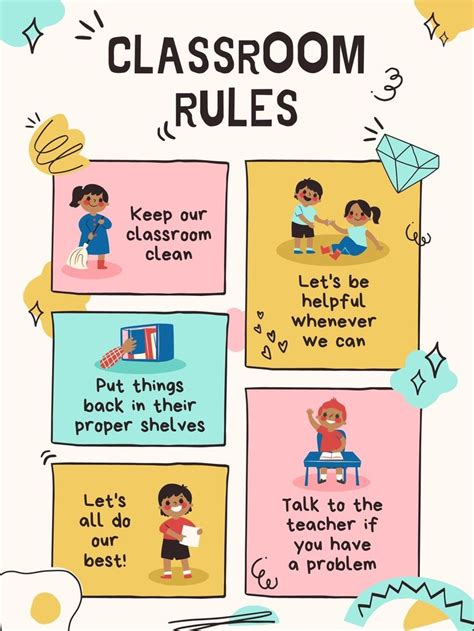 Classroom Rules Poster Instant Download, Playroom Rules Printable ...