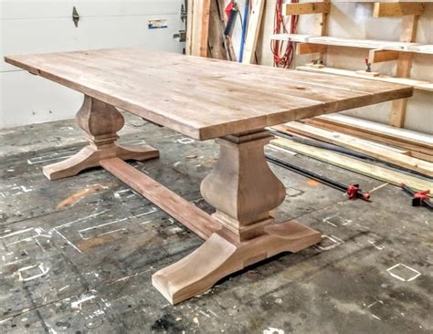 Large Farmhouse Table Pedestal Table Custom Wood Table - Etsy