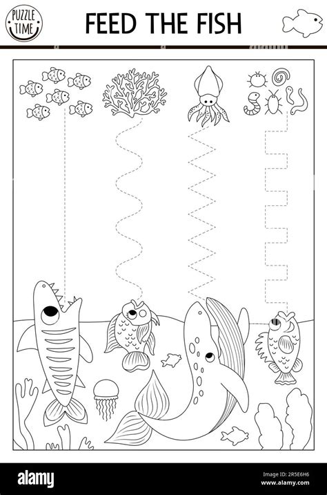 Vector under the sea handwriting practice worksheet. Ocean life ...