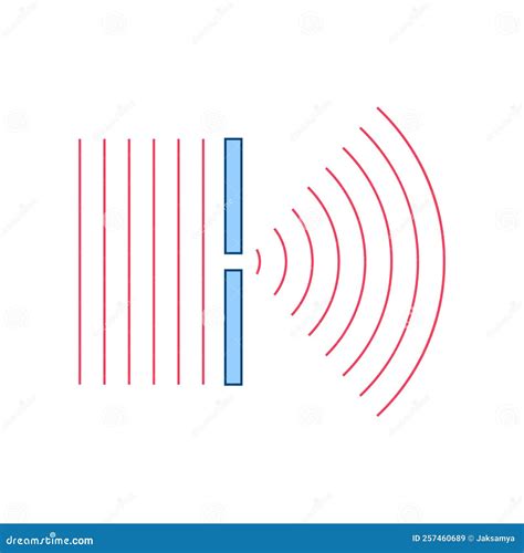 Diffraction Of Light Waves Diagram. Cartoon Vector | CartoonDealer.com ...