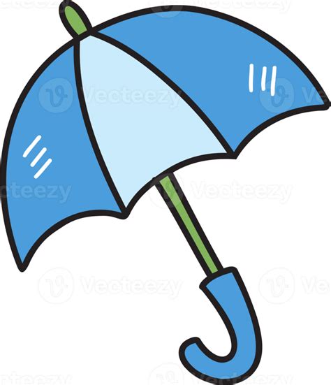 Hand Drawn cute umbrella illustration on transparent background ...