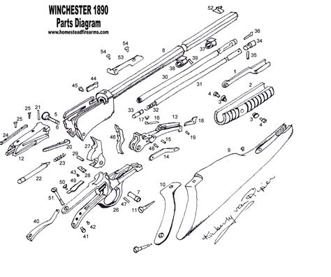 .Parts Diagram - Winchester 1890 Original and Reproduction Firearm Gun ...