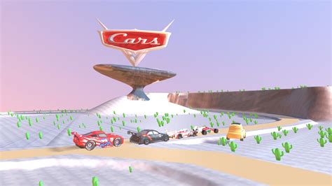 Disney Pixar Radiator Springs Race Scene - Download Free 3D model by ...