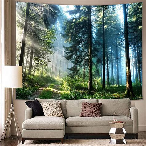 3D Psychedelic Forest Tapestry 200x150cm Misty Tree Jungle Nature ...