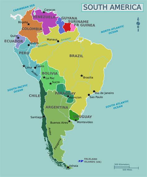 Full political map of South America. South America full political map ...