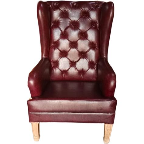 Wooden Maroon Leather Sofa Chair at Rs 10500/piece in New Delhi | ID ...