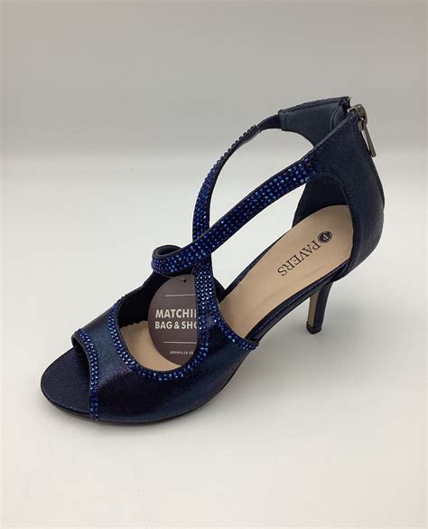 Pavers Womens Navy Synthetic High Heel Party Strappy Shoes - Etsy UK