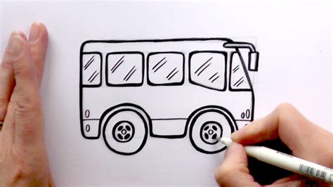 How to Draw a Cartoon Bus - YouTube