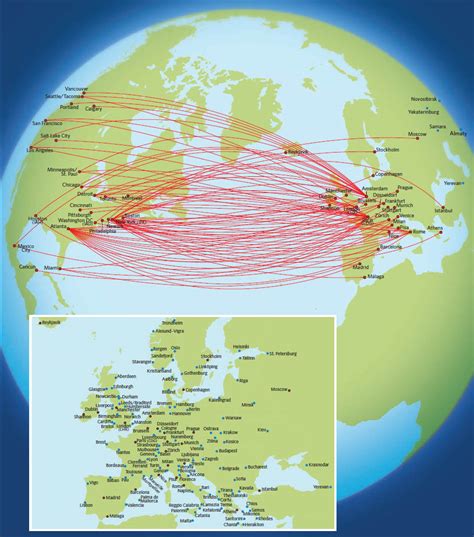 Delta Air Lines route map - Europe