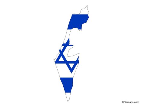 Flag Map of Israel | Free Vector Maps