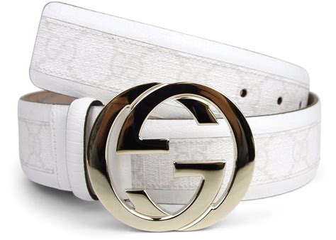 Gucci Belt Monogram GG White/Off White in Canvas Leather with Light ...