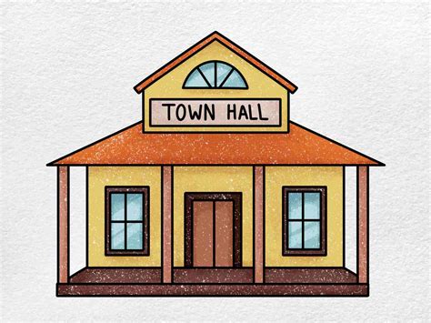 How to Draw a Town Hall - HelloArtsy