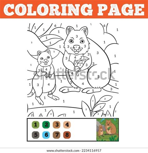 Number Coloring Page Children Cute Cartoon Stock Vector (Royalty Free ...