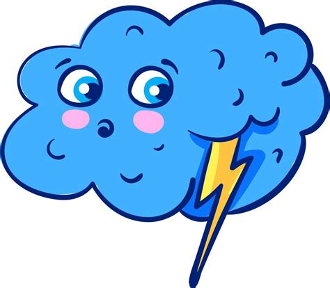 Scared cloud, illustration, vector on white background 13690803 Vector ...