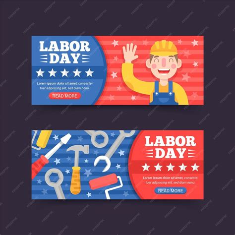 Free Vector | Flat design labor day banners pack