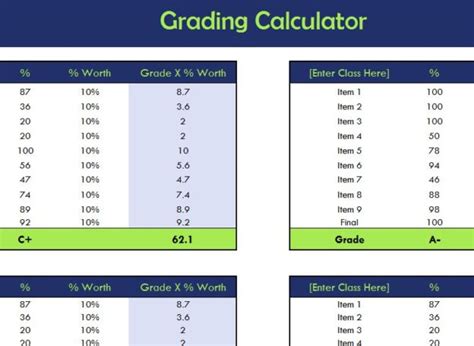 School Grading Calculator - My Excel Templates