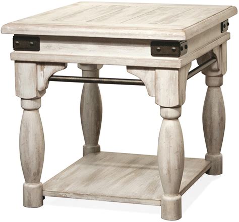 Regan Farmhouse White End Table from Riverside Furniture | Coleman ...