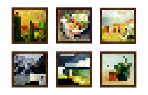 Minecraft Pixel Painting Set. Square 4:3 Canvas Item. Stock Vector ...