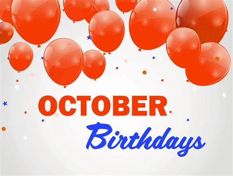 Happy October Birthday Images - Printable Template Calendar