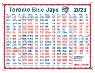 Printable 2023 Toronto Blue Jays Schedule