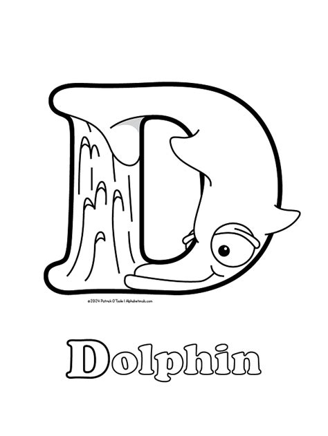 Free Dolphin Coloring Page | Alphabetimals