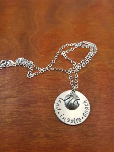 Basketball Sterling Silver Coach Necklace Lead Inspire Coach | Etsy