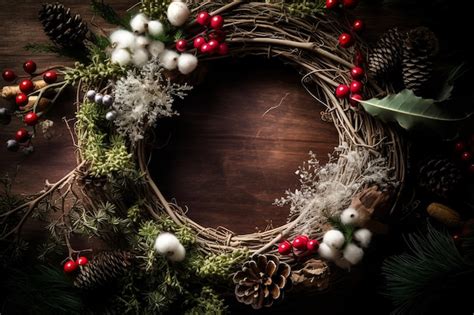 Premium Photo | Christmas wreath digital photo background backdrop