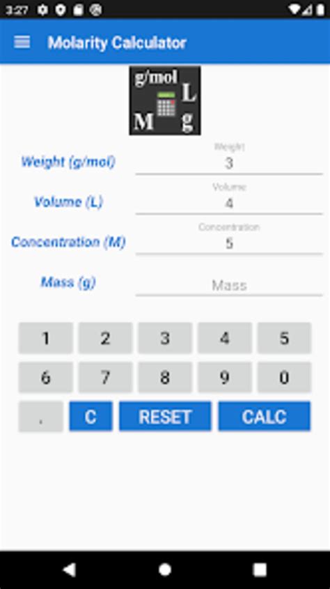 Molarity Calculator for Android - Download