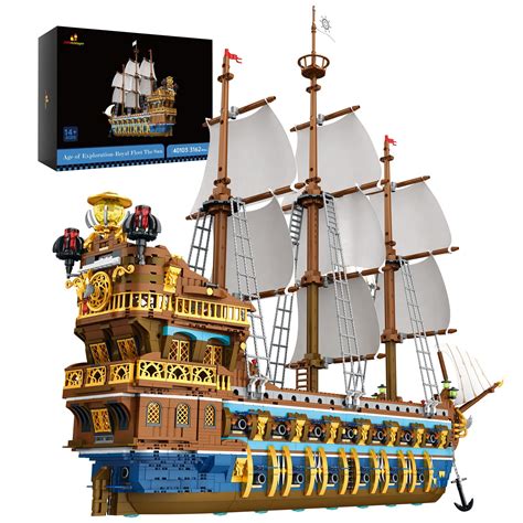 Buy Pirate Ship Building Sets for Adults, Gorgeous Royal Fleet Ship ...