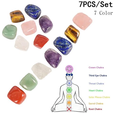 Seven Chakra Stone 7 Colors Set Yoga Chakra Irregular Reiki Healing ...