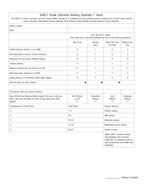 Gad 7 scoring: Fill out & sign online | DocHub