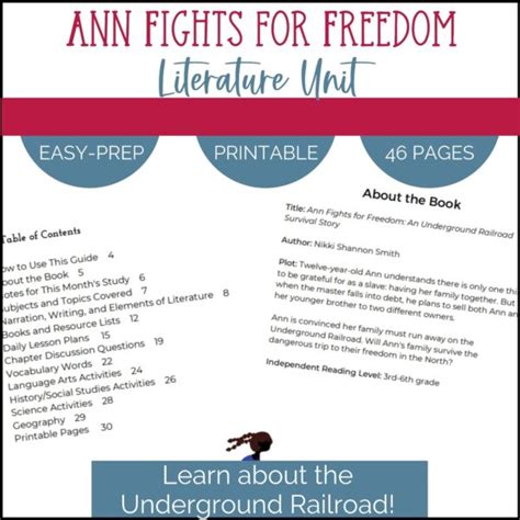 Ann Fights for Freedom Literature Unit