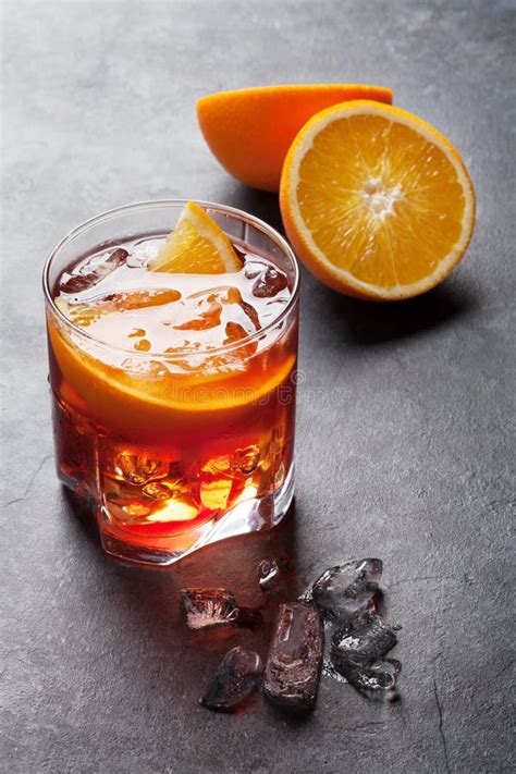 Negroni cocktail glass stock photo. Image of fresh, collection - 160572780